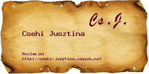 Csehi Jusztina névjegykártya